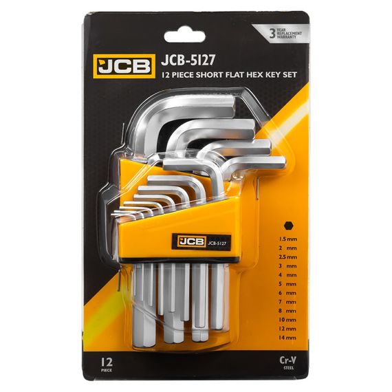 Haбор Г-обр. ключей шестигранных JCB Tools 1,5 мм - 14 мм 12шт JCB-5127