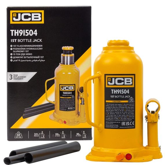 Домкрат бутылочный JCB Tools 15т JCB-TH91504