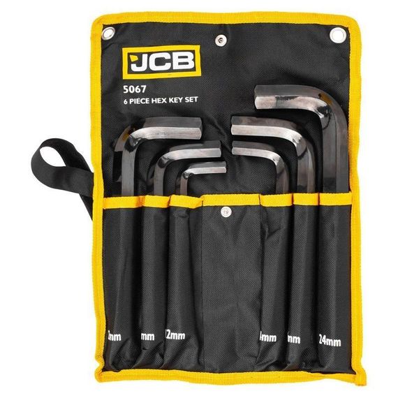 Haбор Г-обр. ключей HEX 6 ед. (12-24 мм) в чехле JCB Tools JCB-5067