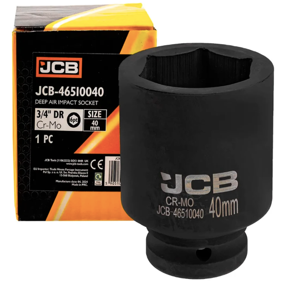 Головка торцева ударна глибока 3/4" 40 мм (6-гранна) JCB Tools JCB-46510040