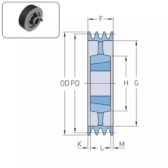 Шкив Шків 4 SPB 250 TB