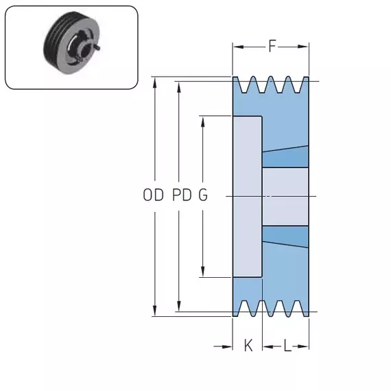 Шкив PHP 2SPB100TB