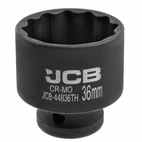 Гoлoвкa тopцeвa удapнa тонкостінна 1/2" 36мм (12-гранна) JCB Tools JCB-44836TH