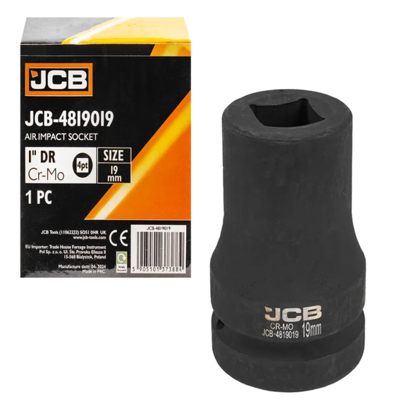 Головка ударна для футорки 1" 19мм (4-гранна) JCB Tools JCB-4819019