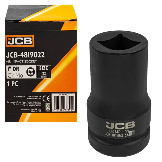 Головка ударна для футорки 1" 22мм (4-гранна) JCB Tools JCB-4819022