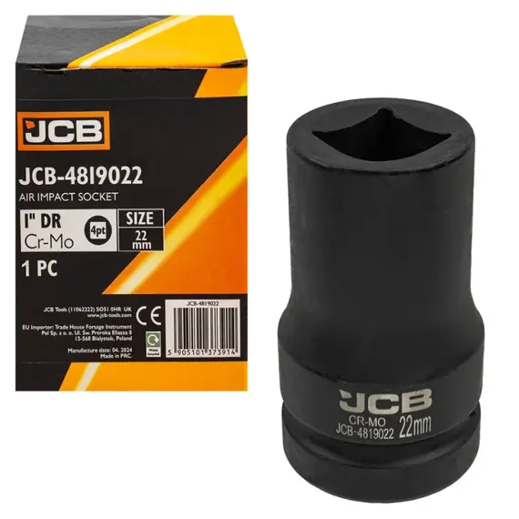 Головка ударна для футорки 1" 22мм (4-гранна) JCB Tools JCB-4819022