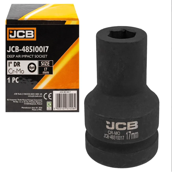 Головка ударна глибока 1" 17мм (6-гранна) JCB Tools JCB-48510017