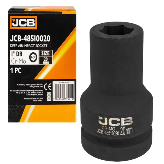 Головка ударна глибока 1" 20мм (6-гранна) JCB Tools JCB-48510020