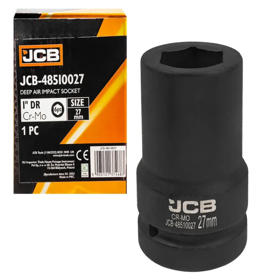Головка ударная глубокая 1" 27мм (6-гранная) JCB Tools JCB-48510027