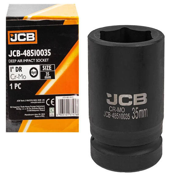 Головка ударная глубокая 1" 35мм (6-гранная) JCB Tools JCB-48510035
