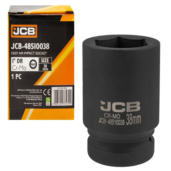 Головка ударная глубокая 1" 38мм (6-гранная) JCB Tools JCB-48510038