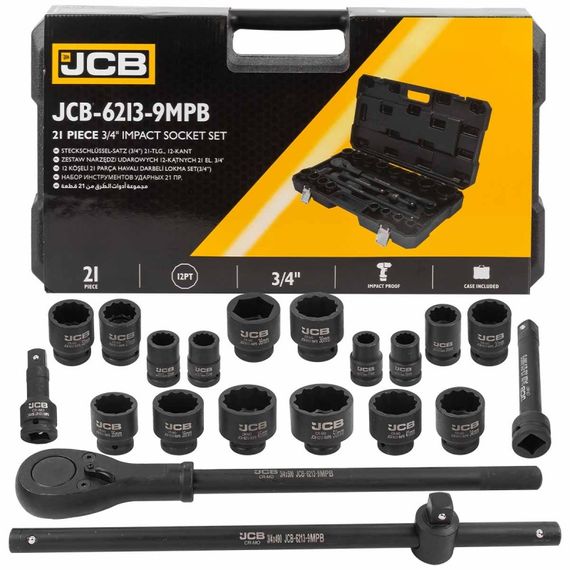 Набір інструментів ударних 21 од. 3/4" (12гр.) JCB Tools JCB-6213-9MPB