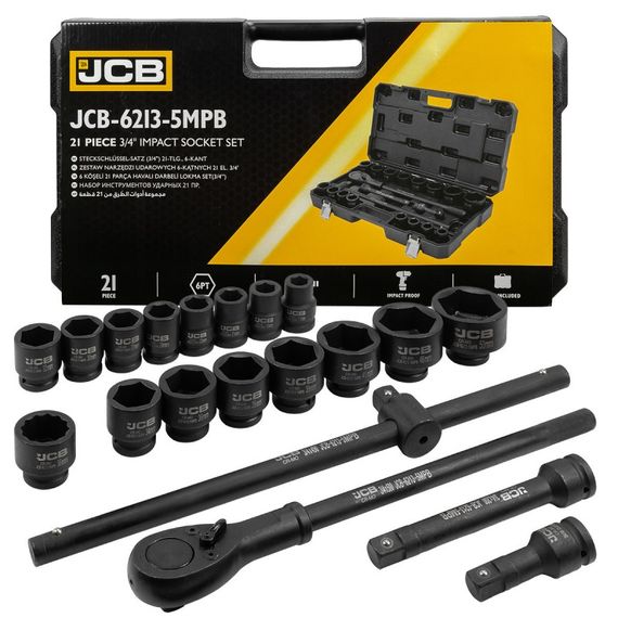Набір інструментів ударних 21 од. 3/4" (6гр.) JCB Tools JCB-6213-5MPB