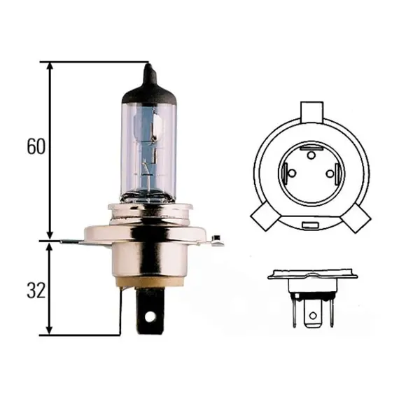 Лампа 12V 60/55W H4-P43T (Hella)