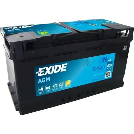 АКБ EXIDE START-STOP AGM 96Ah Єв (-/+) (850EN) (д353*ш175*в190) EK960