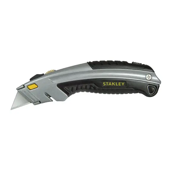 Ніж STANLEY : L= 180 мм. з висувним трапецевидним лезом металевий корпус