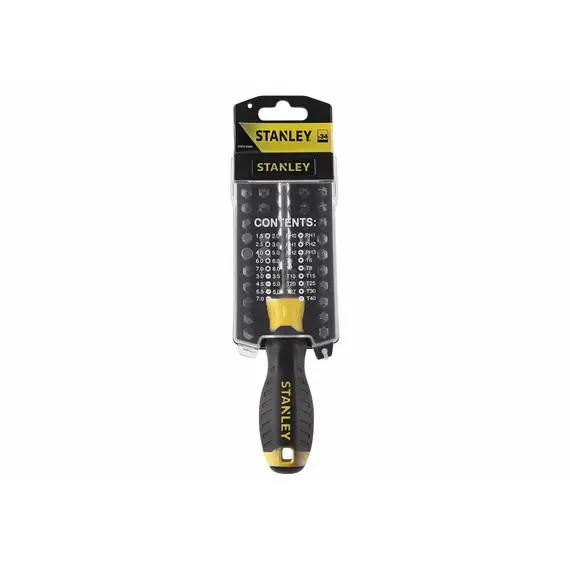 Отвертка держатель насадок HEX 1/4" STANLEY с насадками: компл. 34 шт.