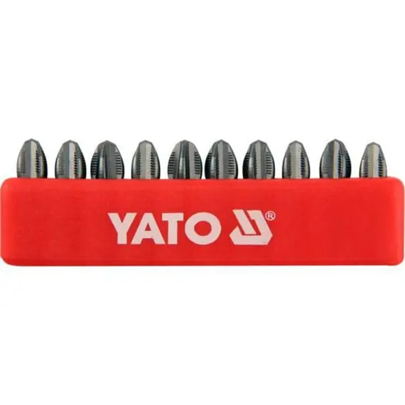 Набір насадок викруткових YATO : "Philips" PН3 x 25 мм. HEX 1/4" 10 шт.