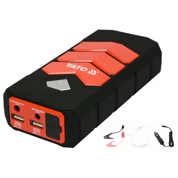 Пускова батарея Li-Pol YATO ємність 9 АГ 200/400 А вихід: 12 В 3.5 А через USB: 5В 2А
