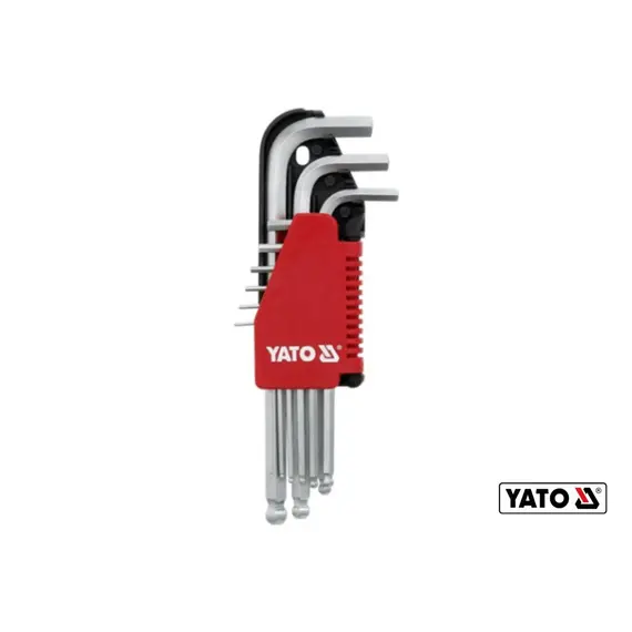 Ключи 6-гранные Г-образные с шаровым наконечником YATO : Cr-V М 1.5-10 мм 9 шт