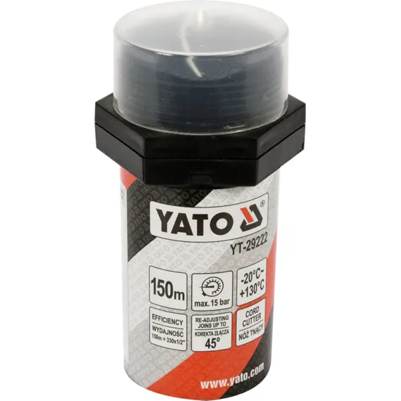 Нитка ущілювальна різьбових сполучень YATO l= 150 м для тиску ≤ 15 Bar в капсулі