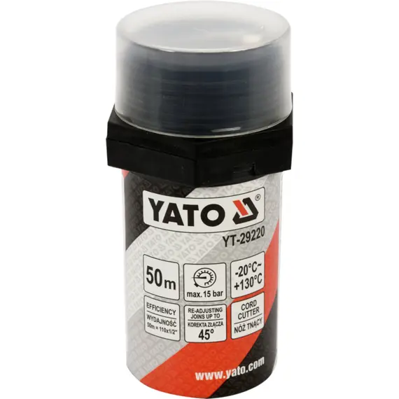 Нитка ущілювальна різьбових сполучень YATO l= 50 м для тиску ≤ 15 Bar в капсулі