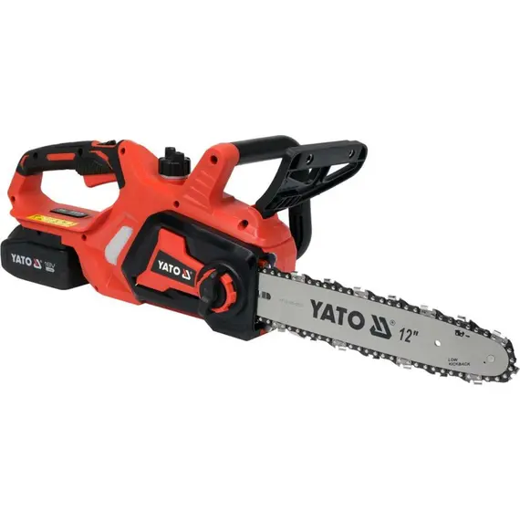 Пила цепная аккумуляторная YATO: 18 В Li-Ion 4 АГод шина- 12"/30 см цепь- 45 зубьев