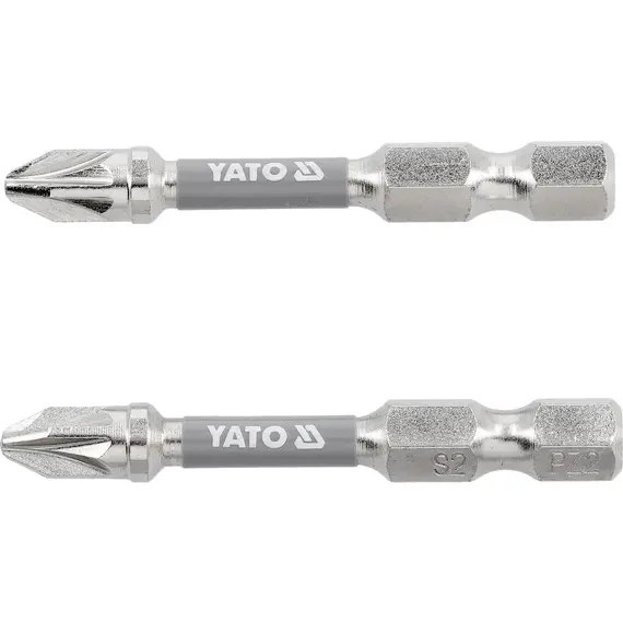 Насадка отверточная YATO PZ2 х 50мм. HEX 1/4" покрытая никелем 2шт.