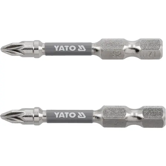 Насадка отверточная YATO PZ1 х 50мм. HEX 1/4" покрытая никелем 2шт.