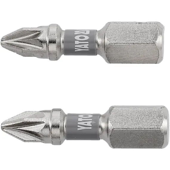 Насадка отверточная YATO PZ1 х 25мм. HEX 1/4" покрытая никелем 2шт.