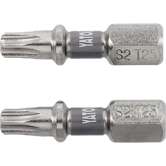 Насадка отверточная YATO TORX T25 х 25 мм. HEX 1/4" покрытая никелем 2 шт.