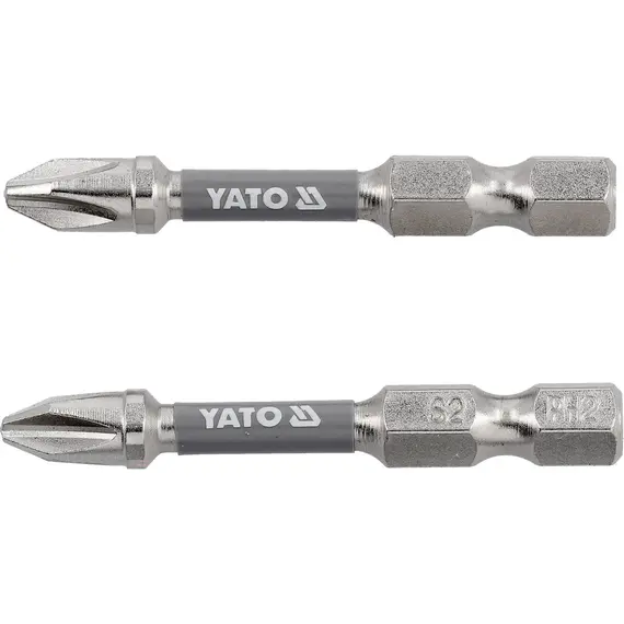 Насадка отверточная YATO PH2 х 50 мм. HEX 1/4" покрытая никелем 2шт.