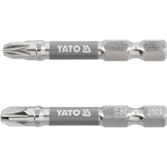 Насадка отверточная YATO PZ3 х 50мм. HEX 1/4" покрытая никелем 2шт.