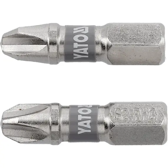 Насадка отверточная YATO PH3 х 25мм. HEX 1/4" никелированная 2 уп/шт.