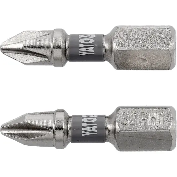 Насадка отверточная YATO PH1 х 25мм. HEX 1/4" покрытая никелем 2шт.