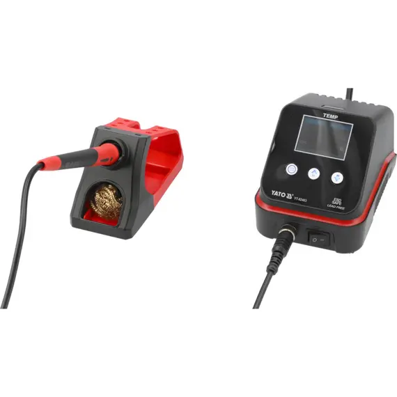 Паяльная станция сетевая 110-230 V YATO; Р= 192 Вт t°= 90-500°С жало тип C245 LCD табло