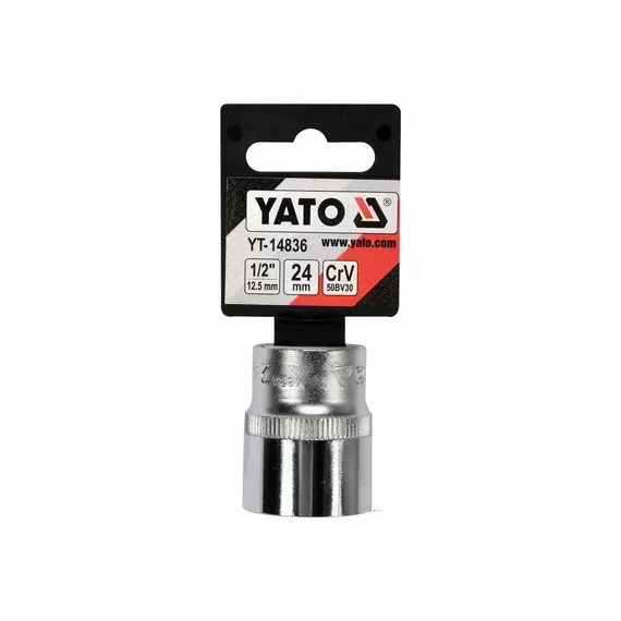 Головка торцевая YATO : квадрат 1/2" SPLINE M24 мм L= 38 мм. CrV