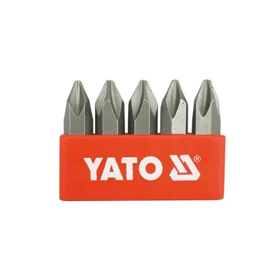 Отверточные вставки к ударным отверткам YATO: крестовый шлиц: PH2 х 36 мм HEX Ø= 5/16". 5 шт