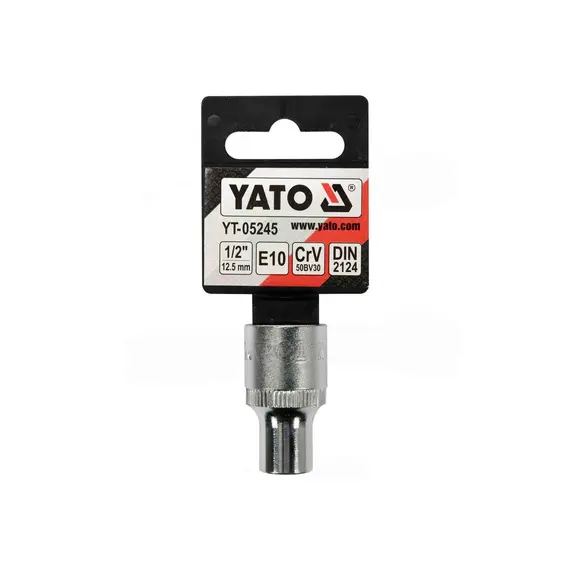 Головка торцевая YATO : TORX E10 квадрат 1/2" CrV DIN 2124