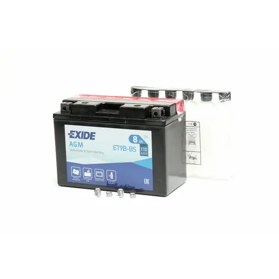 Акумулятор 8Ah-12v Exide AGM (ET9B-BS) (150х70х105) L, EN110