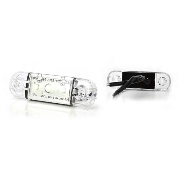 Ліхтар габаритний бічний білий LED 12/24 (WAS)