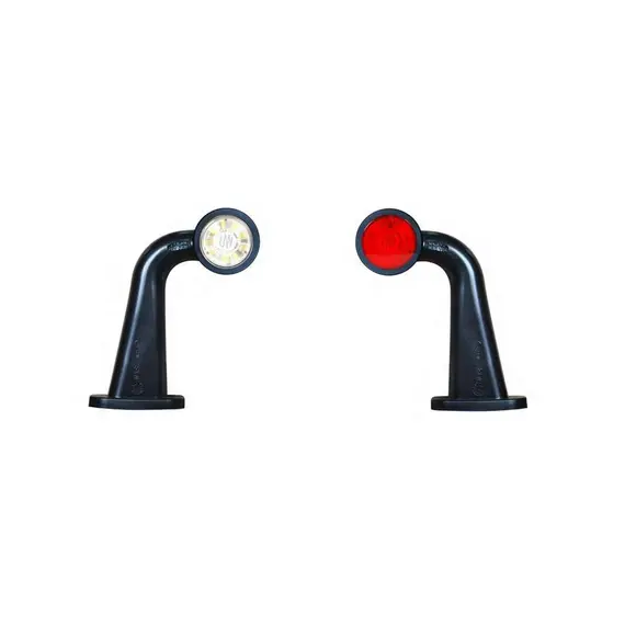Ліхтар габаритний бічний (ріг короткий) правий красно-білий LED 12/24 (WAS)
