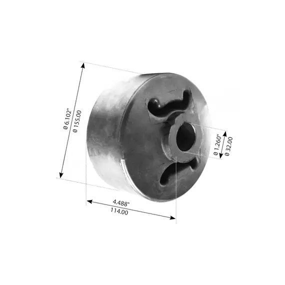 Сайлентблок ресори SAF (4177302800) (3D Intraax D=30х155х115) (Mansons)
