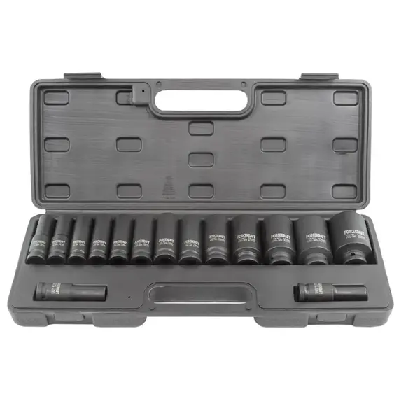Набор головок ударных глубоких 1/2", 15 пр. (6-гр.) (10-36 мм) (FORCEKRAFT) 54558