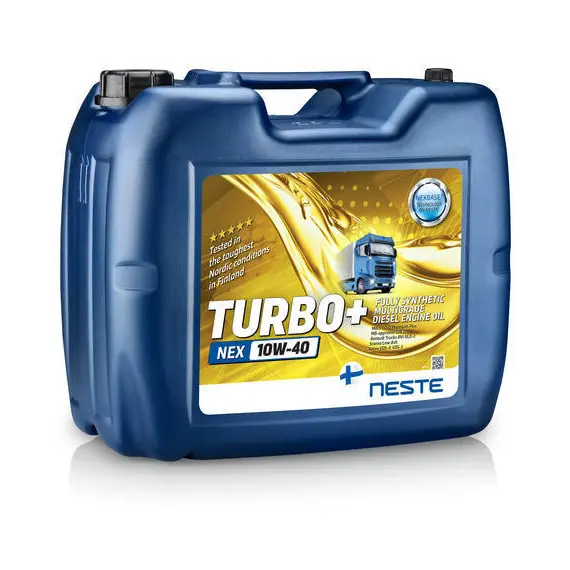 Масло моторное синтетическое NESTE Turbo+ NEX10W40 20л (API CK-4/SN E7,E9,E11 MB 228.31,VDS-4.5)