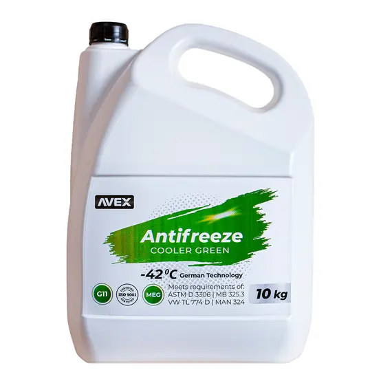 Антифриз AVEX Cooler Green MEG, -42C G12 кан. 10кг(9.4л)
