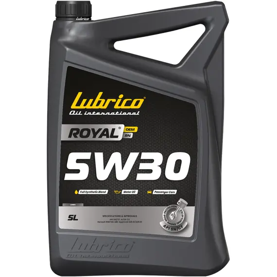 Олива моторна LUBRICO ROYAL OEM RN 5W30 DPF, 5л - API SN/CF, ACEA C4, Renault RN0720
