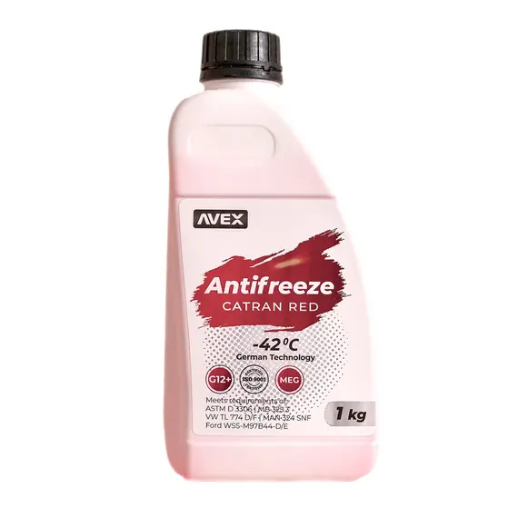 Антифриз AVEX Catran Red MEG, -42C G12+ кан. 1кг(0,94л)