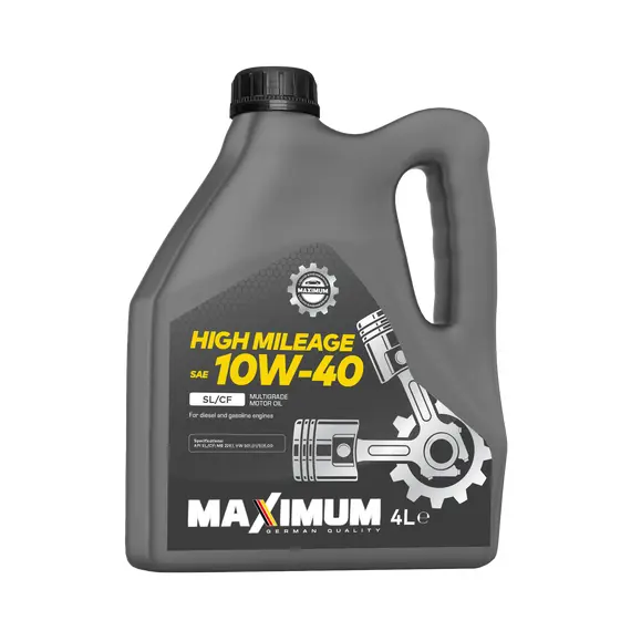 Олива моторна Maximum HIGH MILEAGE 10W40 SL/CF 4л (ACEA A3/B4; MB229.1; VW501.00/505.00)