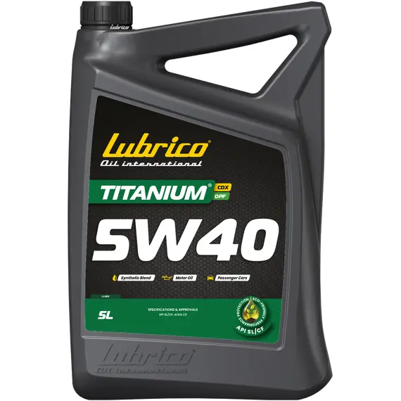 Олива моторна LUBRICO TITANIUM CDX 5W40 DPF, 5л - API SL/CF, ACEA C3